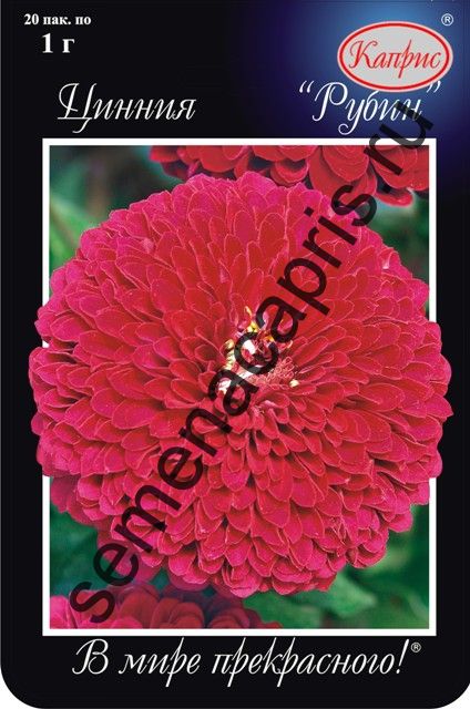 Цинния Рубин (рубиново-розовая) 1г (уп. 20пак)