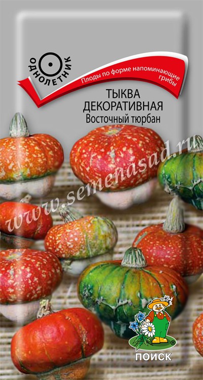 Тыква декоративная Восточный тюрбан (ЦВ) («1) 5шт