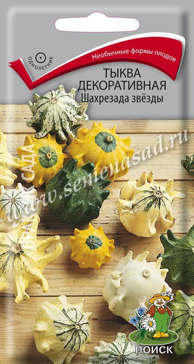 Тыква декоративная Шахрезада звёзды (ЦВ) («1) 5шт.