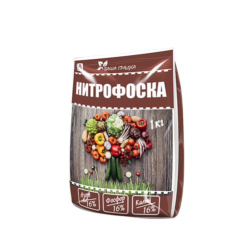 Нитрофоска (NPK 16-16-16) пак.1кг (уп.25шт)