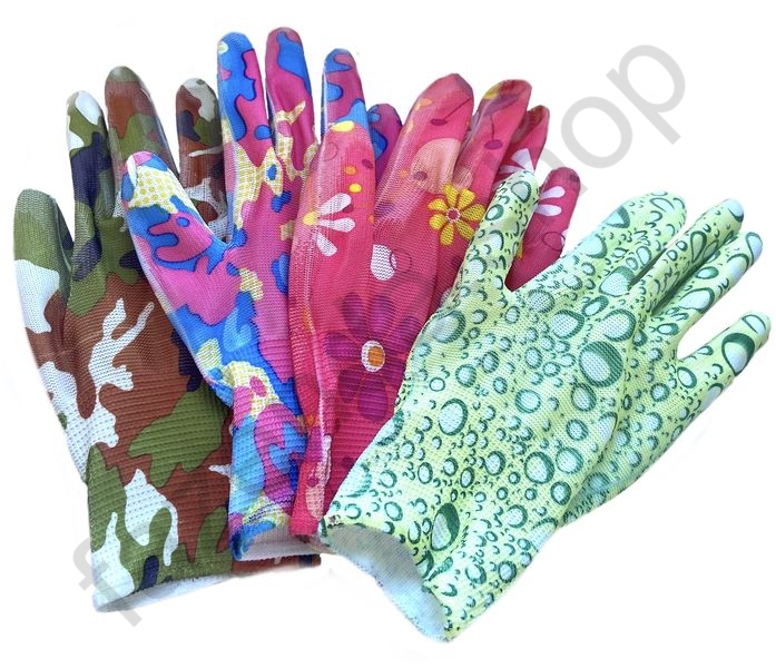 Перчатки нейлоновые Леди (с рисунком) уп. 12шт
